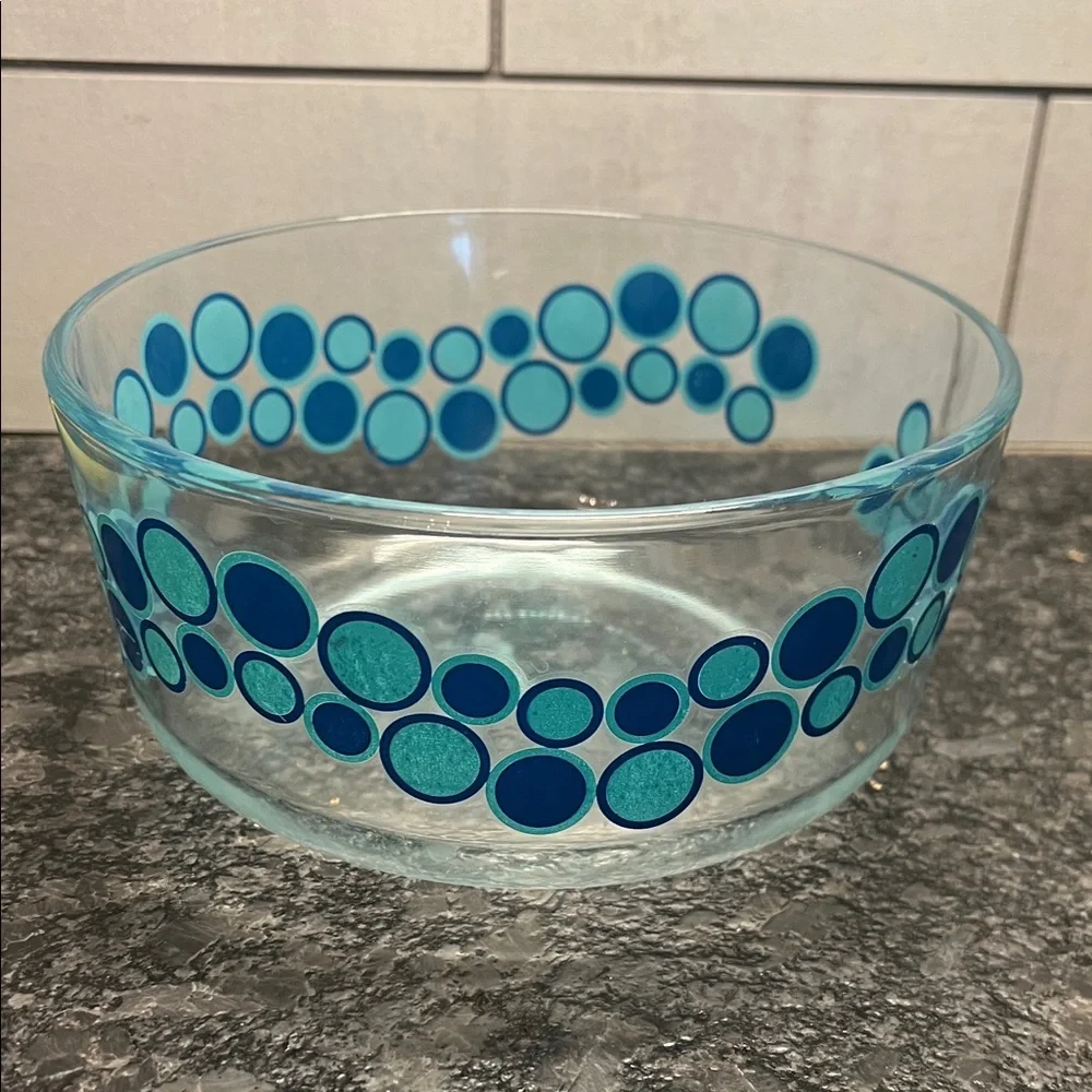 Pyrex Glass Bowl BLUE POLKA DOTS 100th Anniversary collection